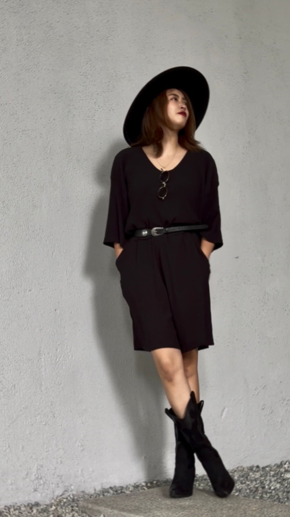 ⁠【ERROR. 】 Rough T-Shirt & Shorts Set-up / Black