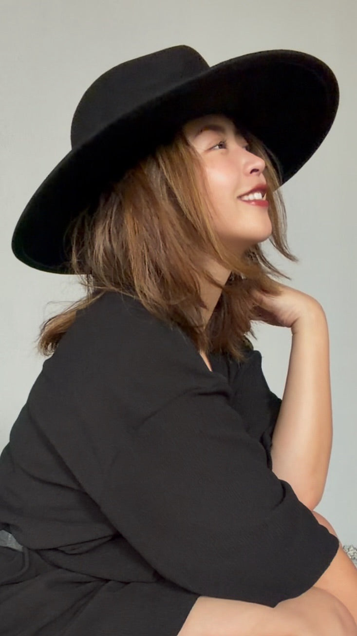 ⁠ 【ERROR.】 Wide Wool Felt Hat⁠ / Black