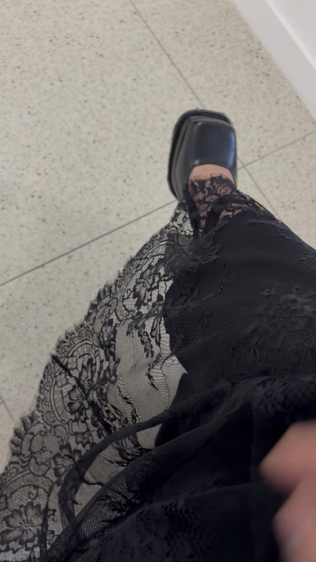 【ERROR.】Lace Layered Dress⁠ / Black