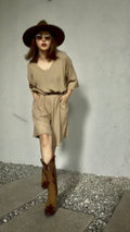 【ERROR. 】 Rough T-Shirt & Shorts Set-up / Beige