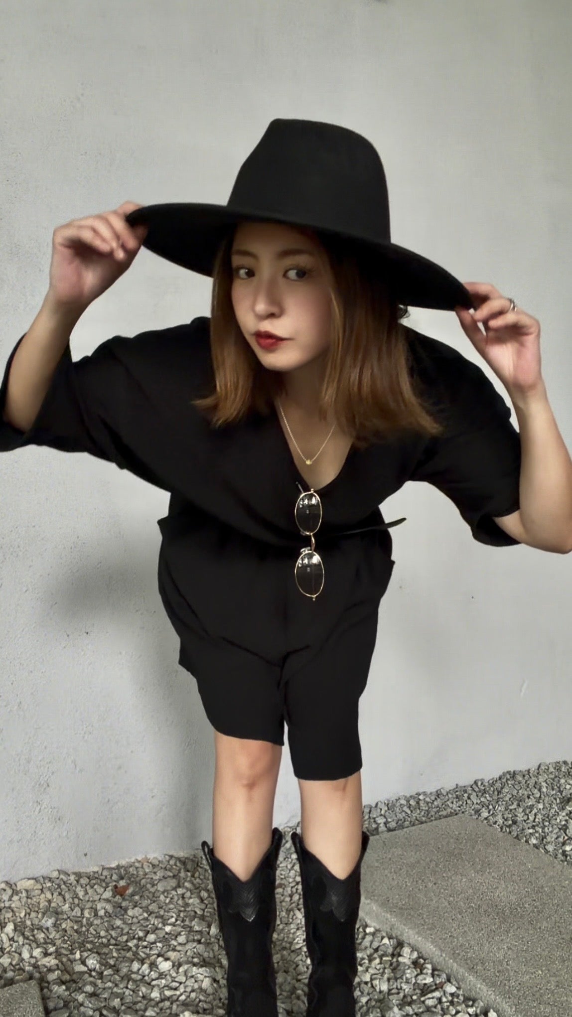 ⁠【ERROR. 】 Rough T-Shirt & Shorts Set-up / Black