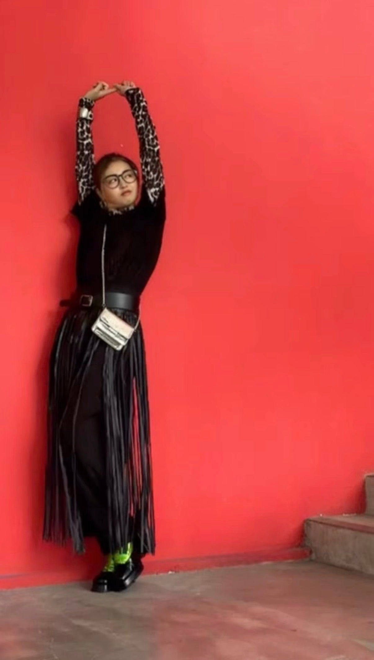【ERROR.】Fringe Wrap Belt / Black