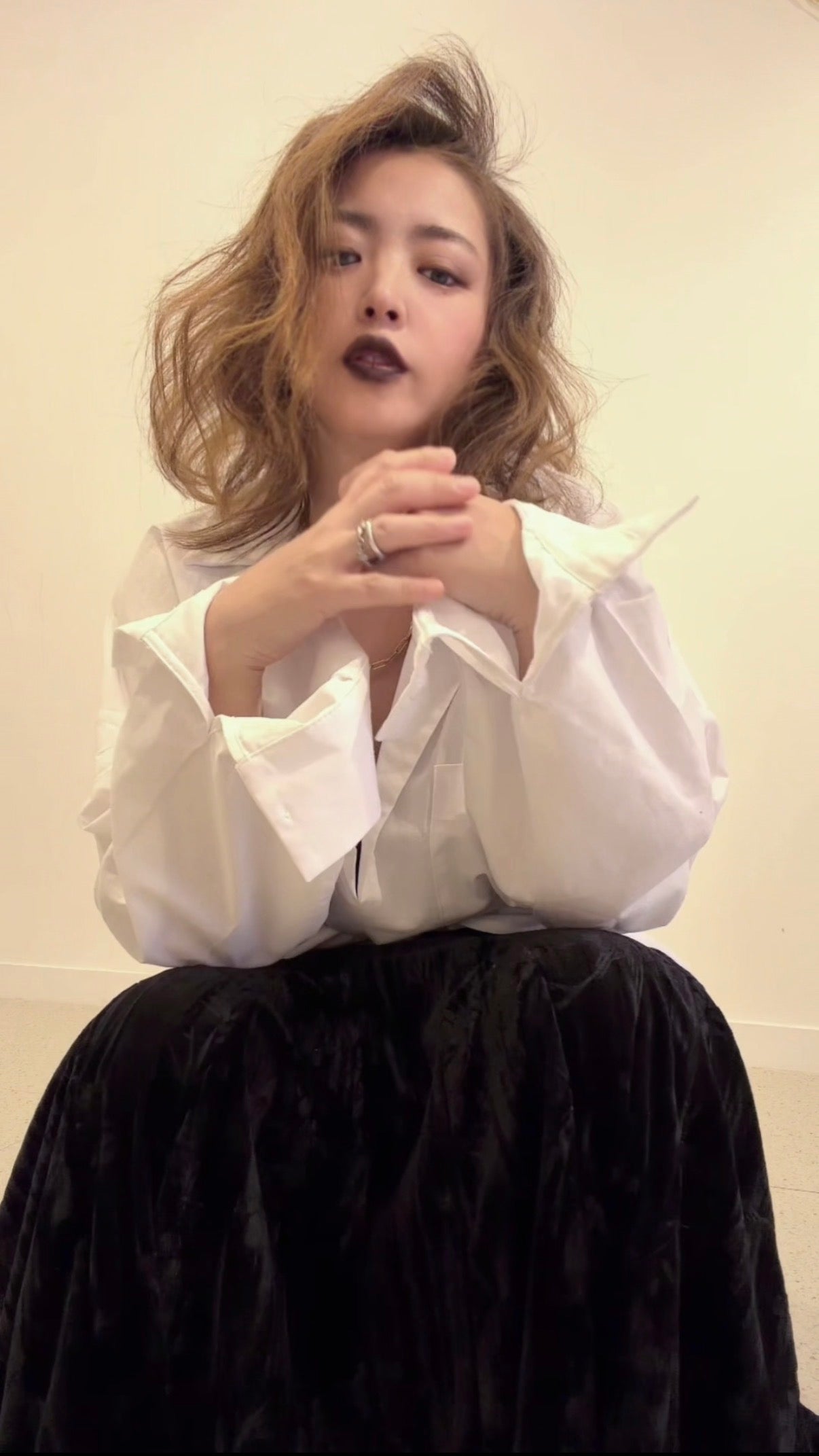 【ERROR.】Velour Volume Skirt / Black