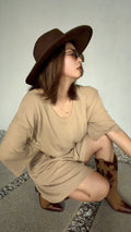 【ERROR.】 Wide Wool Felt Hat⁠ / Brown⁠