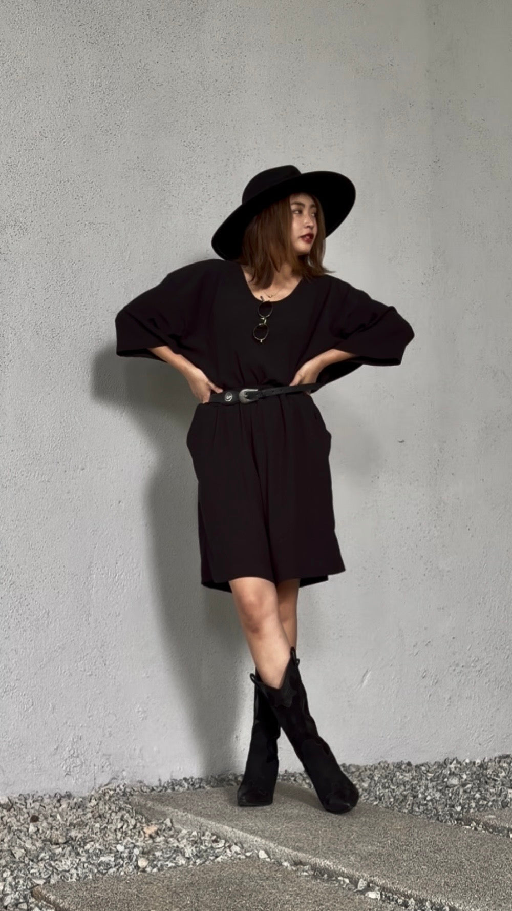 ⁠【ERROR. 】 Rough T-Shirt & Shorts Set-up / Black