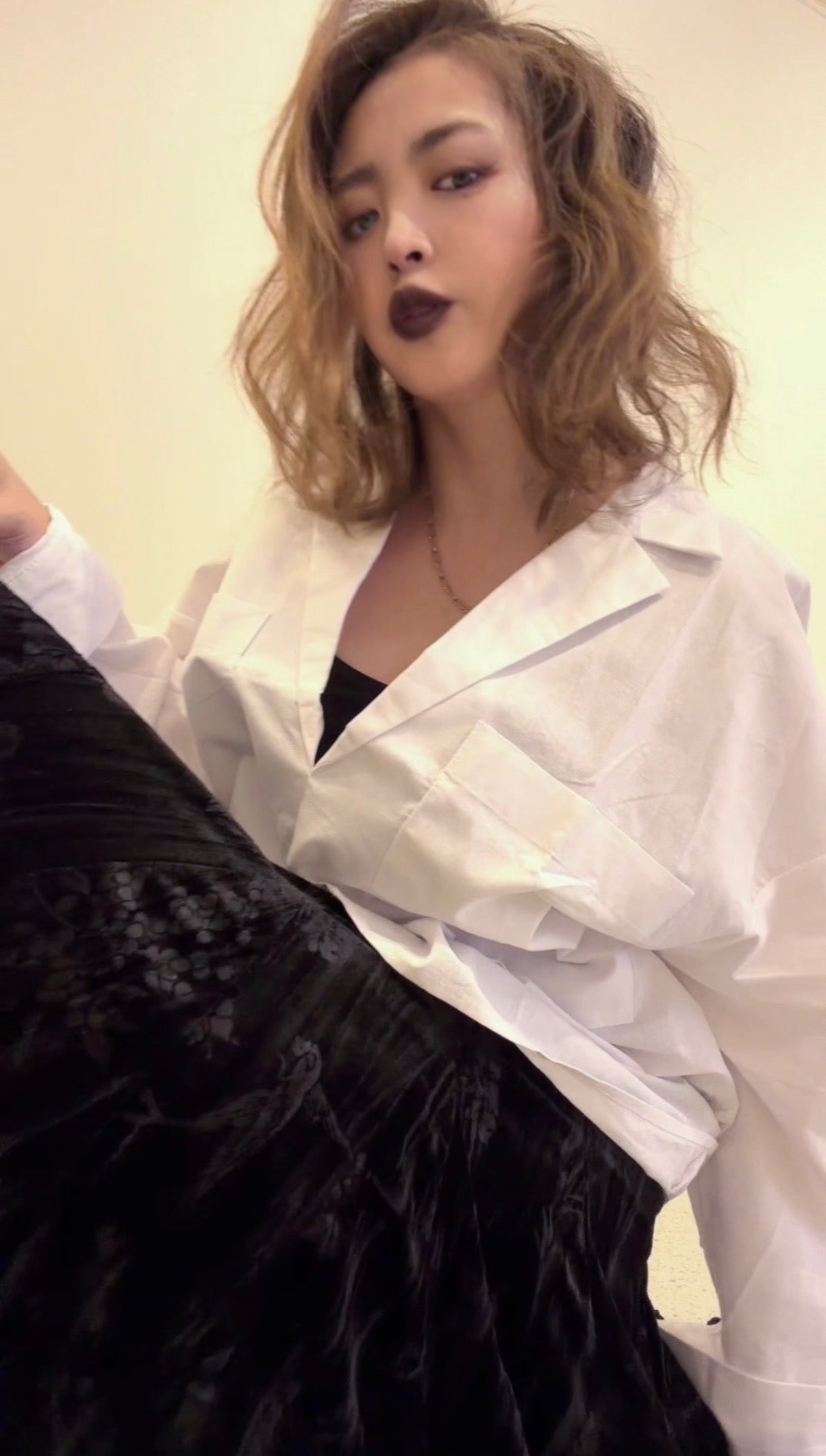 【ERROR.】Velour Volume Skirt / Black